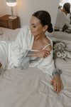 White nighties and robe with lace + initials