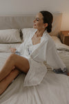 White robe with lace