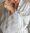 <tc>White nightgowns and robe with feathers + initials</tc>