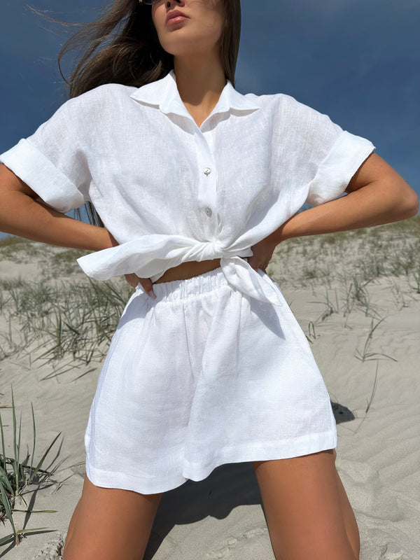 Linen suit (Linen shirt with short sleeves + linen shorts)